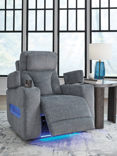 Studio Cave - Steel - Power Recliner by Signature Design by Ashley® | Bel Furniture