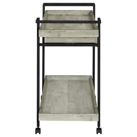 Ventura - 1-Drawer Engineered Wood Bar Cart - Gray Driftwood by Coaster Fine Furniture | Bel Furniture