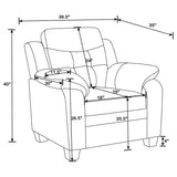 Finley - Upholstered Padded Arm Tufted Accent Chair - Black by CoasterEveryday | Bel Furniture