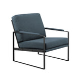 Contemporary Square Metal Frame Accent Chair Blue by Walker Edison | Bel Furniture