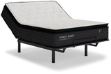 Ashley Sleep Limited Edition PT Plush pillow top mattress on black adjustable bed base, front angle view
