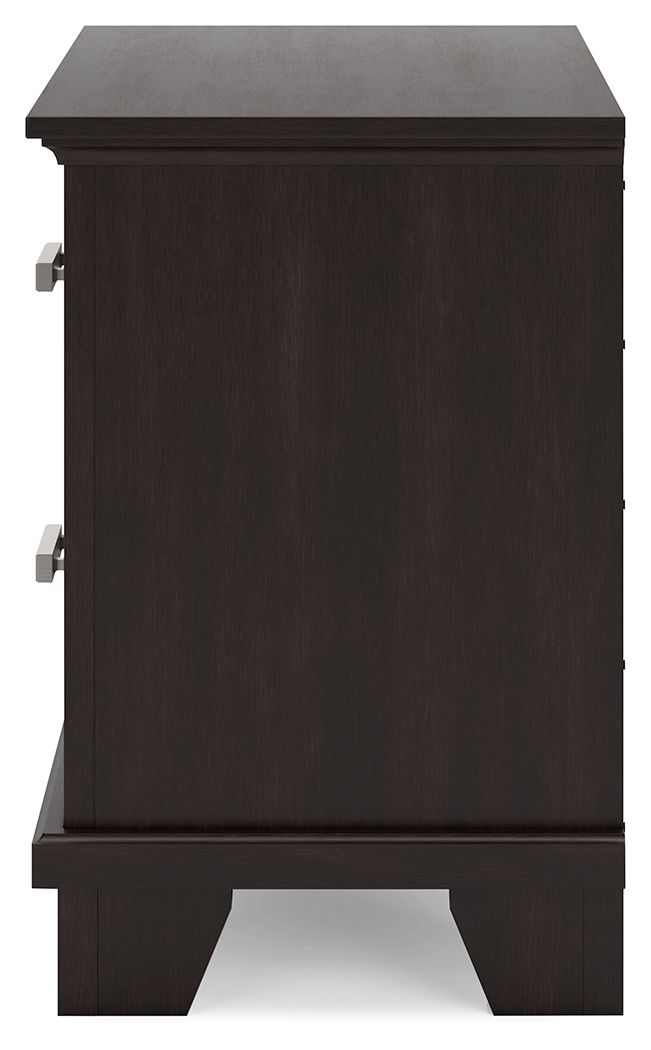 Covetown - Dark Brown - Two Drawer Night Stand by Signature Design by Ashley® | Bel Furniture