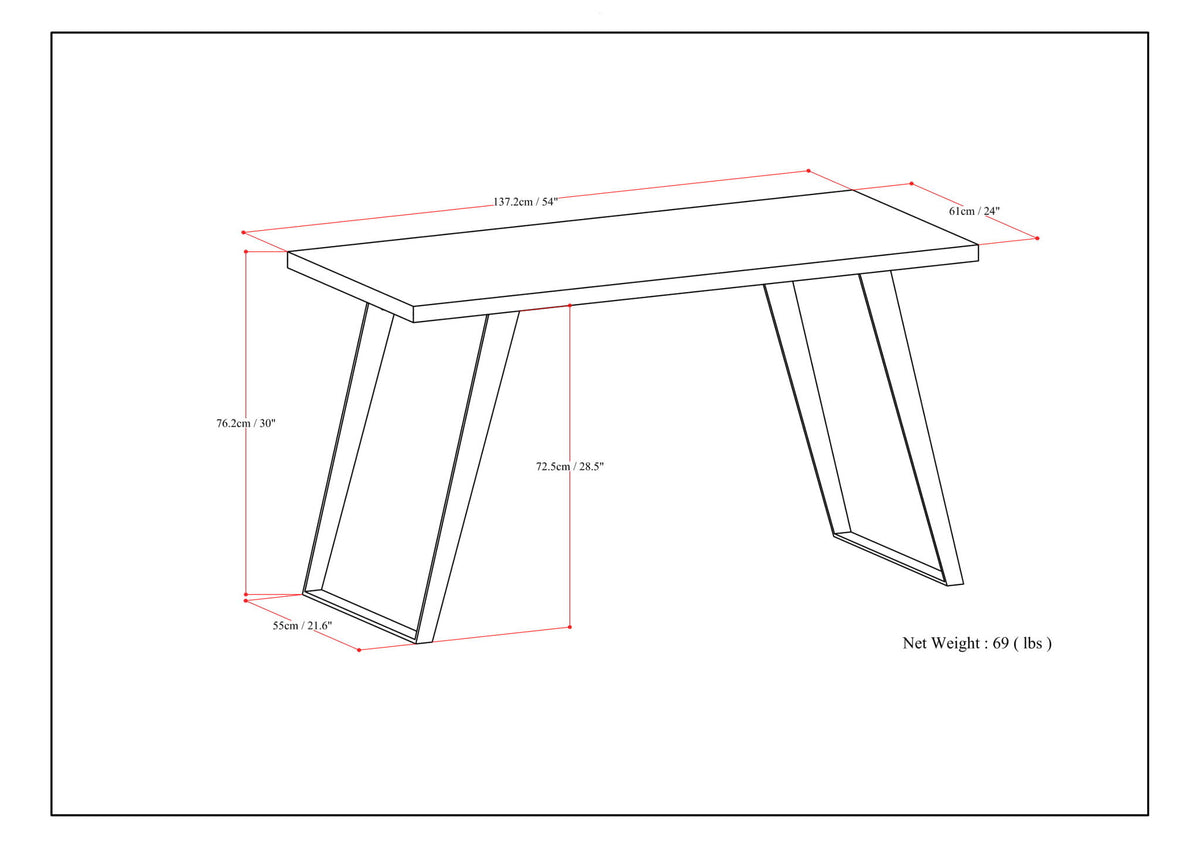 Lowry - Flat Top Desk - Rustic Natural Aged Brown by Simpli-Home | Bel Furniture