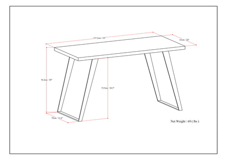 Lowry - Flat Top Desk - Rustic Natural Aged Brown by Simpli-Home | Bel Furniture