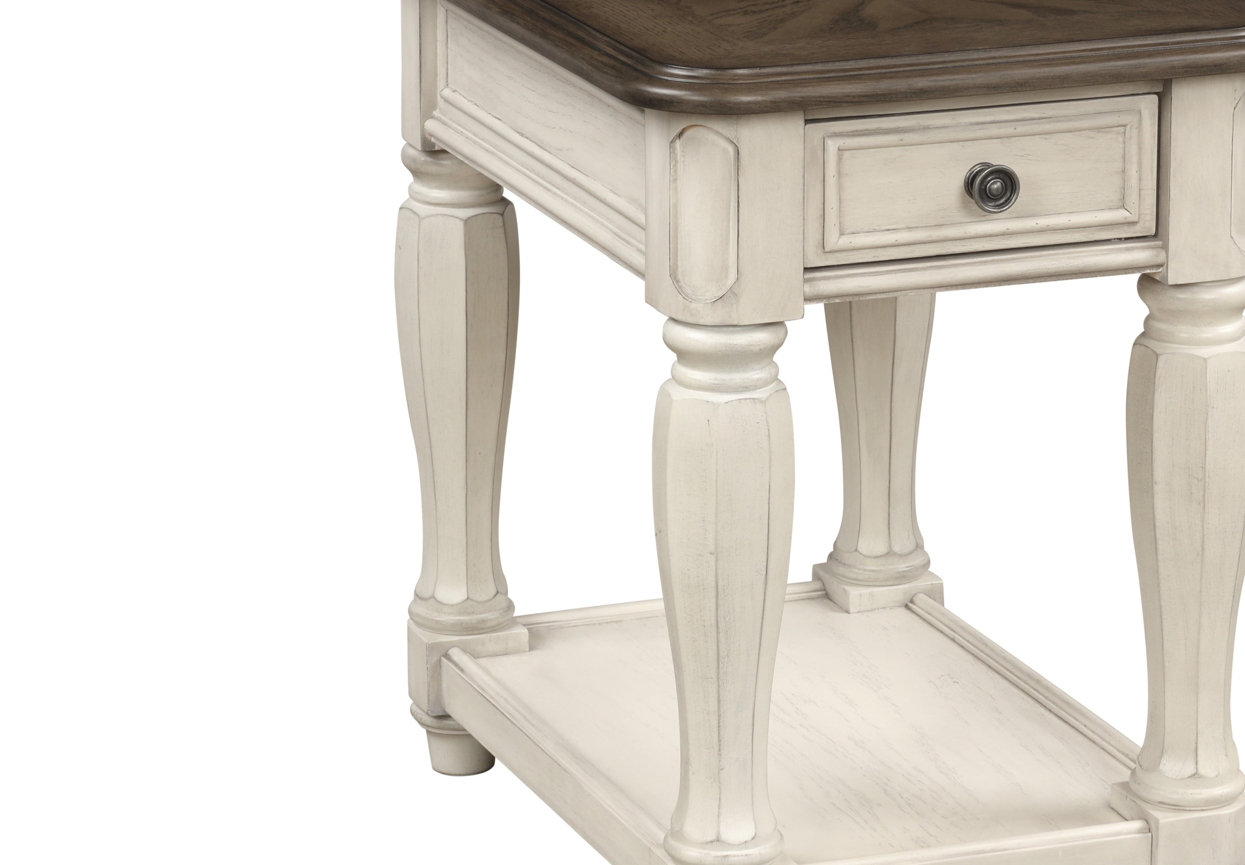 Chairside Table With Storage - Antique White