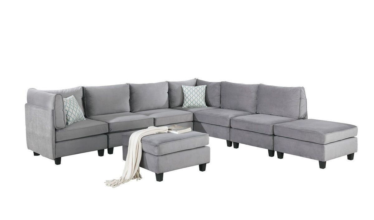 Simona - Velvet Modular Sectional Sofa by Lilola Home | Bel Furniture