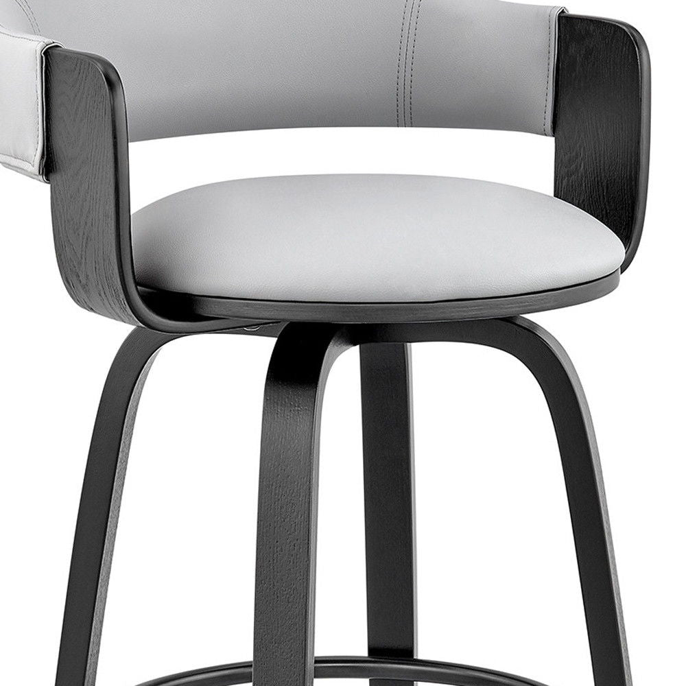 36" Swivel Low Back Counter Height Bar Chair - Gray / Black