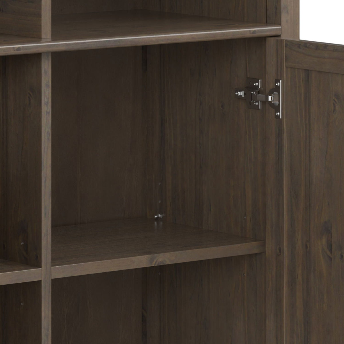 Lev - Medium Storage Cabinet - Smoky Brown by Simpli-Home | Bel Furniture