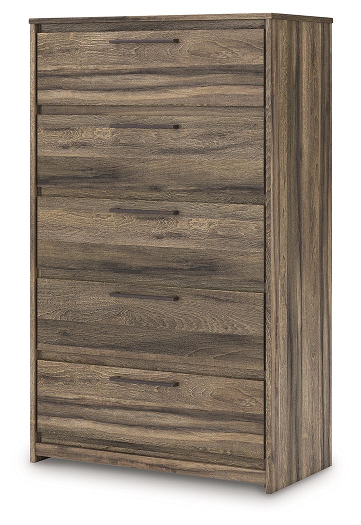 Elbrim - Brown - Five Drawer Chest by Signature Design by Ashley® | Bel Furniture