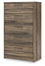 Elbrim - Brown - Five Drawer Chest by Signature Design by Ashley® | Bel Furniture