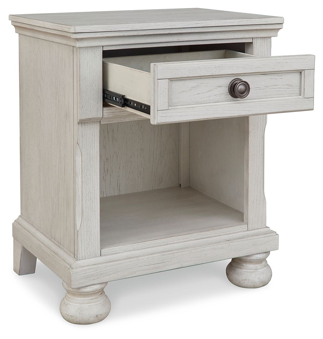 Robbinsdale - Antique White - One Drawer Night Stand by Signature Design by Ashley® | Bel Furniture