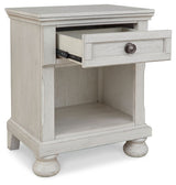 Robbinsdale - Antique White - One Drawer Night Stand by Signature Design by Ashley® | Bel Furniture