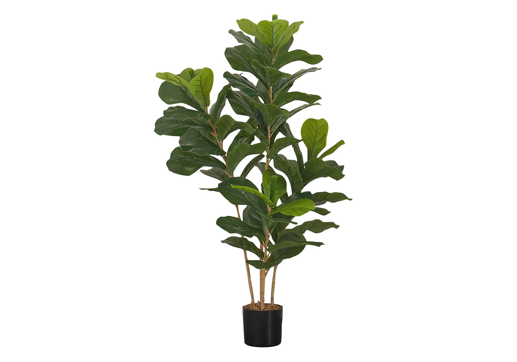 41" Tall, Artificial Plant, Fiddle Tree, Indoor, Faux, Fake, Floor, Greenery, Potted, Real Touch, Decorative - Green / Black