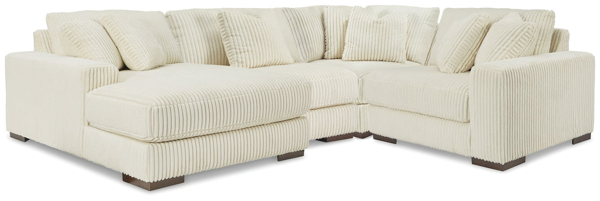 Lindyn - Sectional Beige 4 Pc. Left Arm Facing Corner Chaise Sectional by Signature Design by Ashley® | Bel Furniture