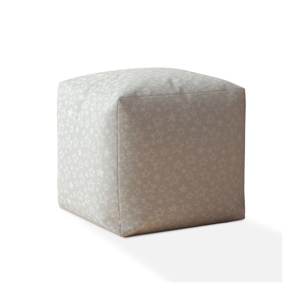 Cotton Stars Pouf Ottoman - Gray