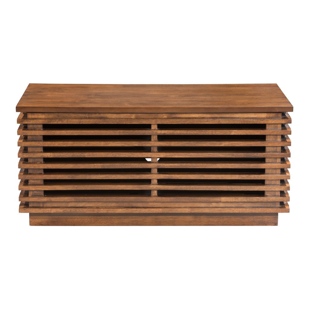 Cabinet Enclosed Storage Entertainment Center - Walnut