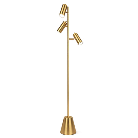 Lumina - Floor Lamp With Rotary Switch Triple Spots Cone Base - Gold - view 2