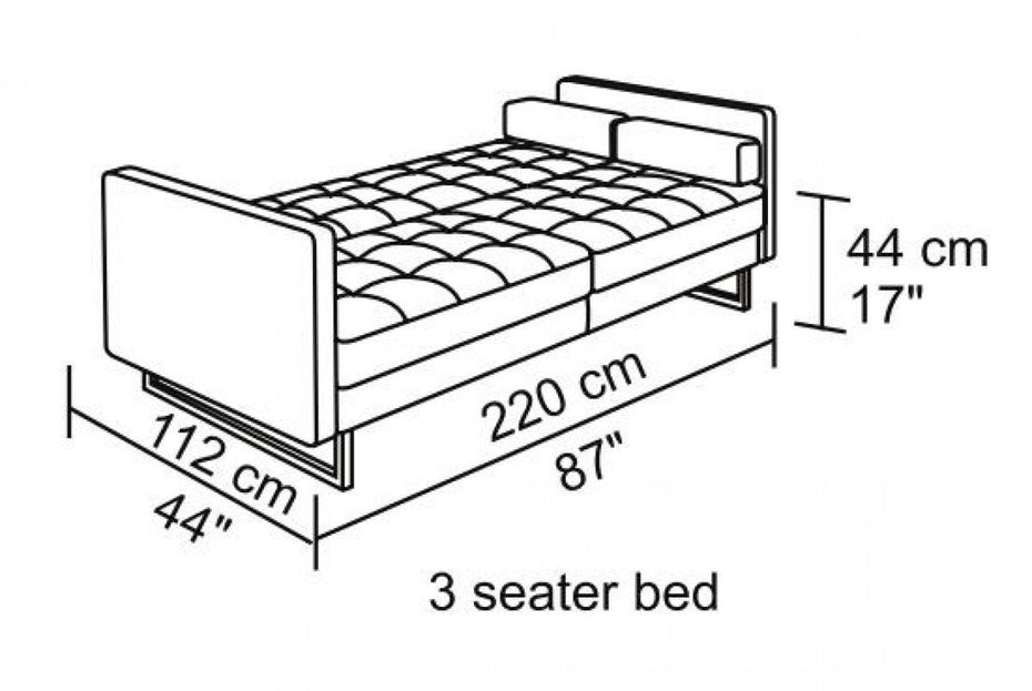 Sleeper Sofa With Silver Legs - Gray