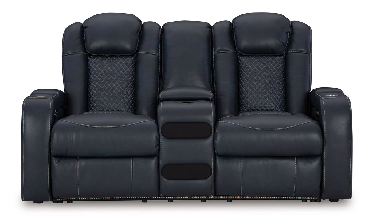 Fyne-dyme - Power Reclining Loveseat With Console/Adj Hdrst by Signature Design by Ashley® | Bel Furniture