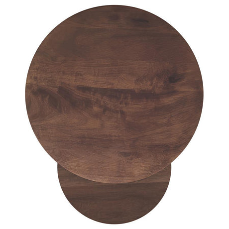 Yency - 2 Piece Round - Mango Wood Nesting Table Set - Dark Brown by Coaster Fine Furniture | Bel Furniture