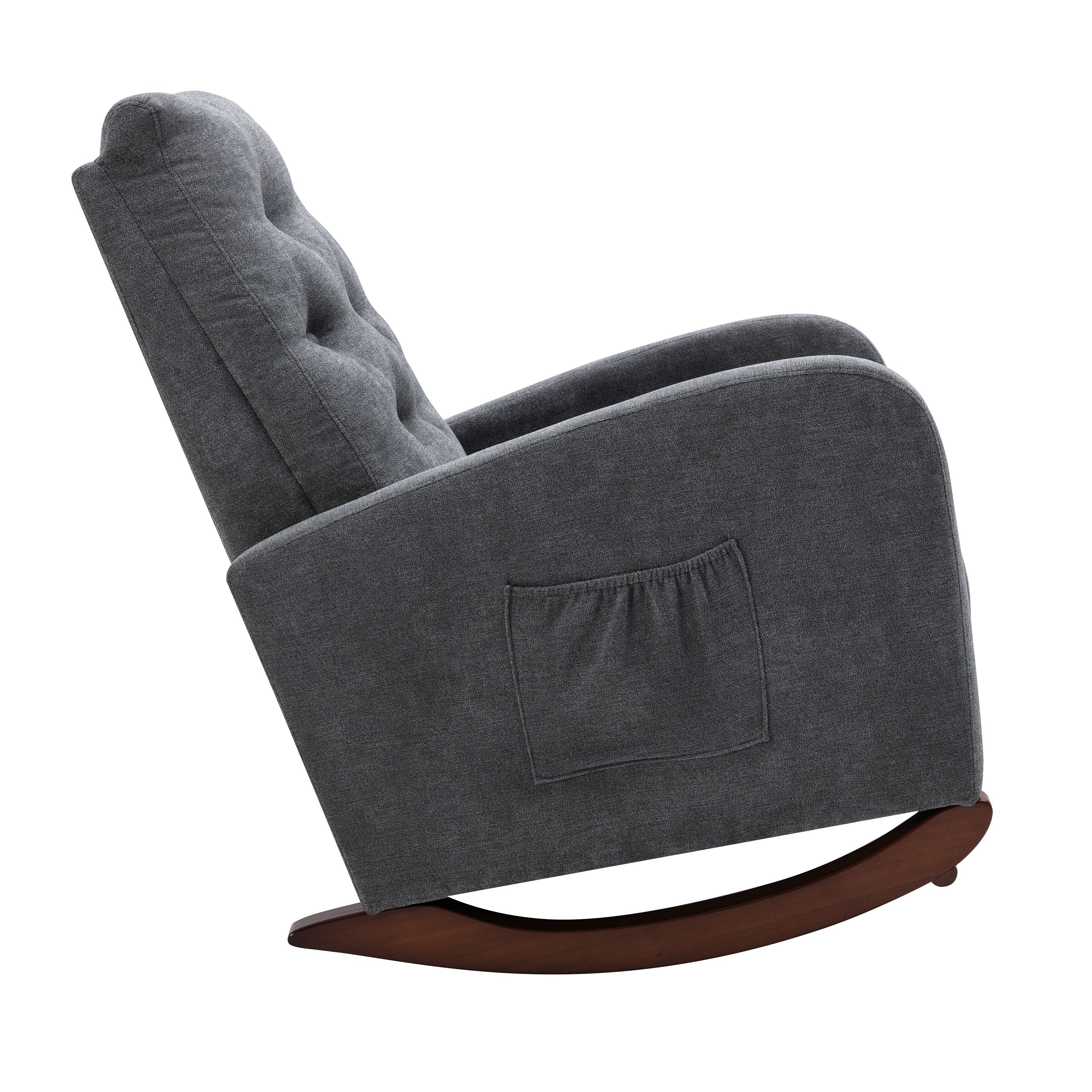 Baby Room High Back Rocking Chair Nursery Chair, Comfortable Rocker Padded Seat, Modern High Back Armchair