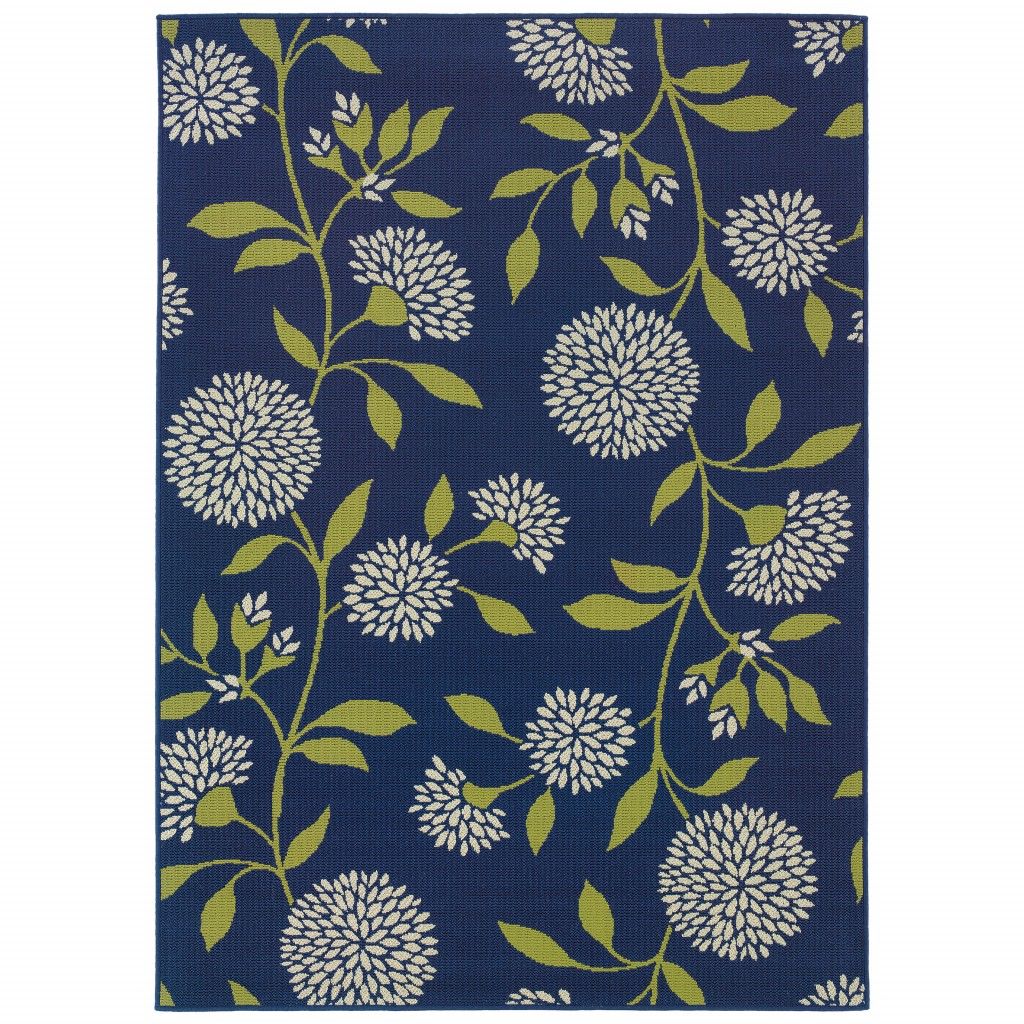 Floral Outdoor / Indoor Area Rug - Blue / Green