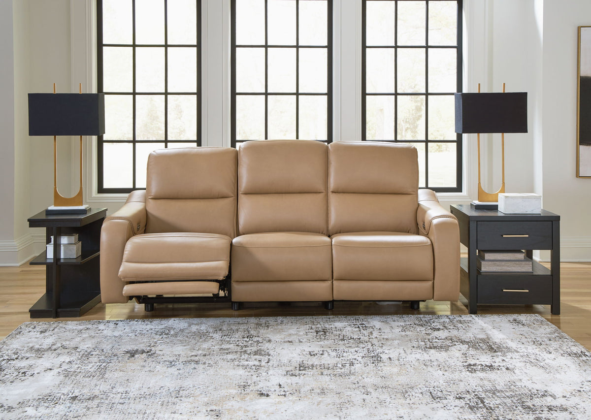 Mosswell - Power Reclining Sofa With Adj Headrest - Toffee