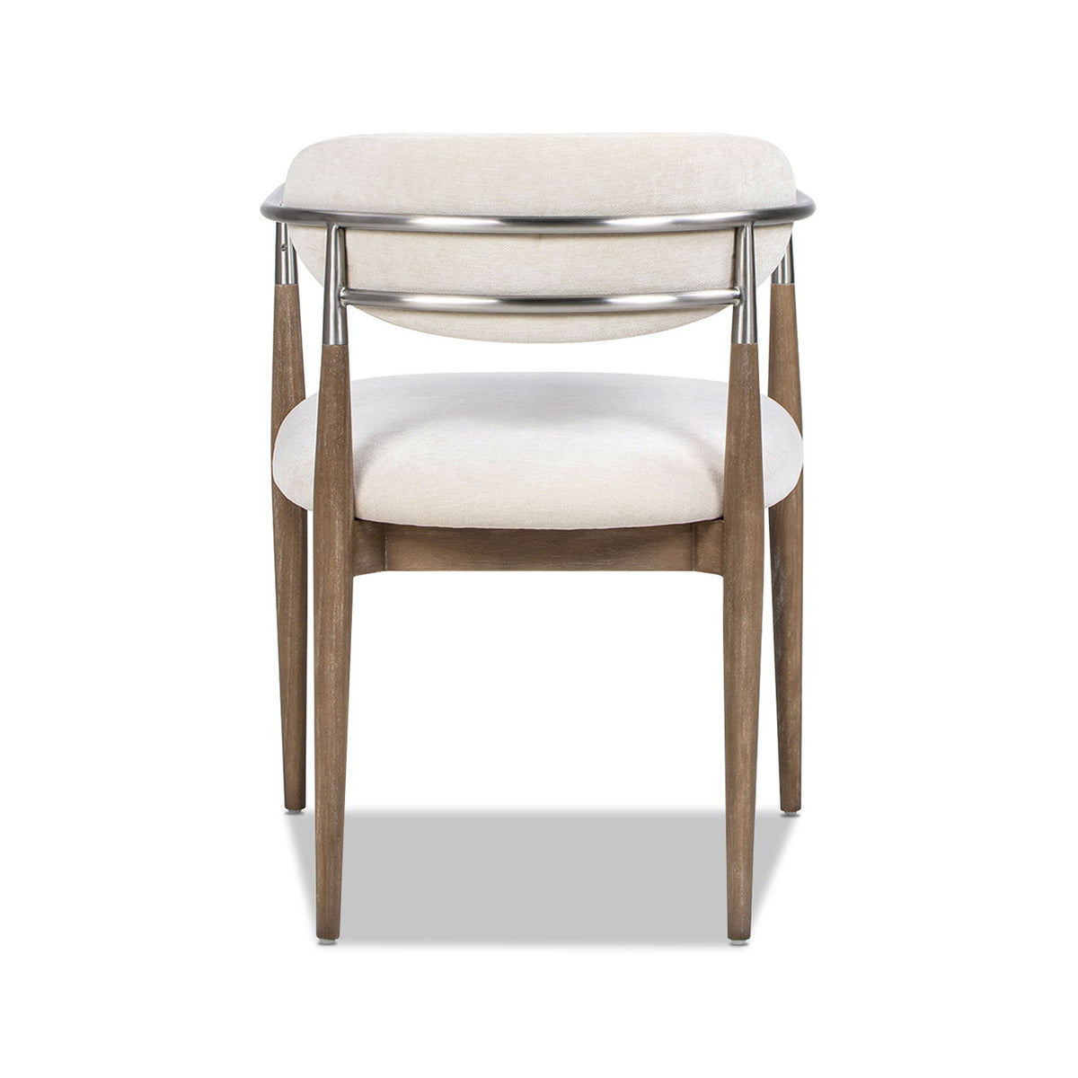 Artemis - Mixed Material Upholstered Dining Arm Chair - Warm White - view 2