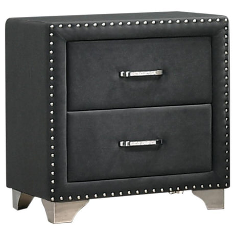 Melody - Upholstered 2-Drawer Nightstand Dark Gray by CoasterEveryday | Bel Furniture