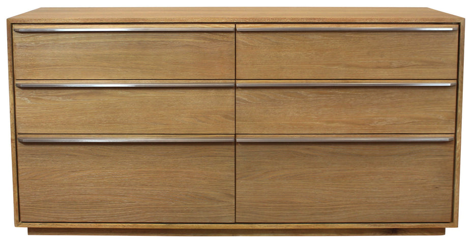 Six Drawer Double Dresser - Natural