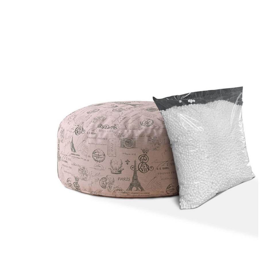 Twill Round Paris Pouf Cover - Pink