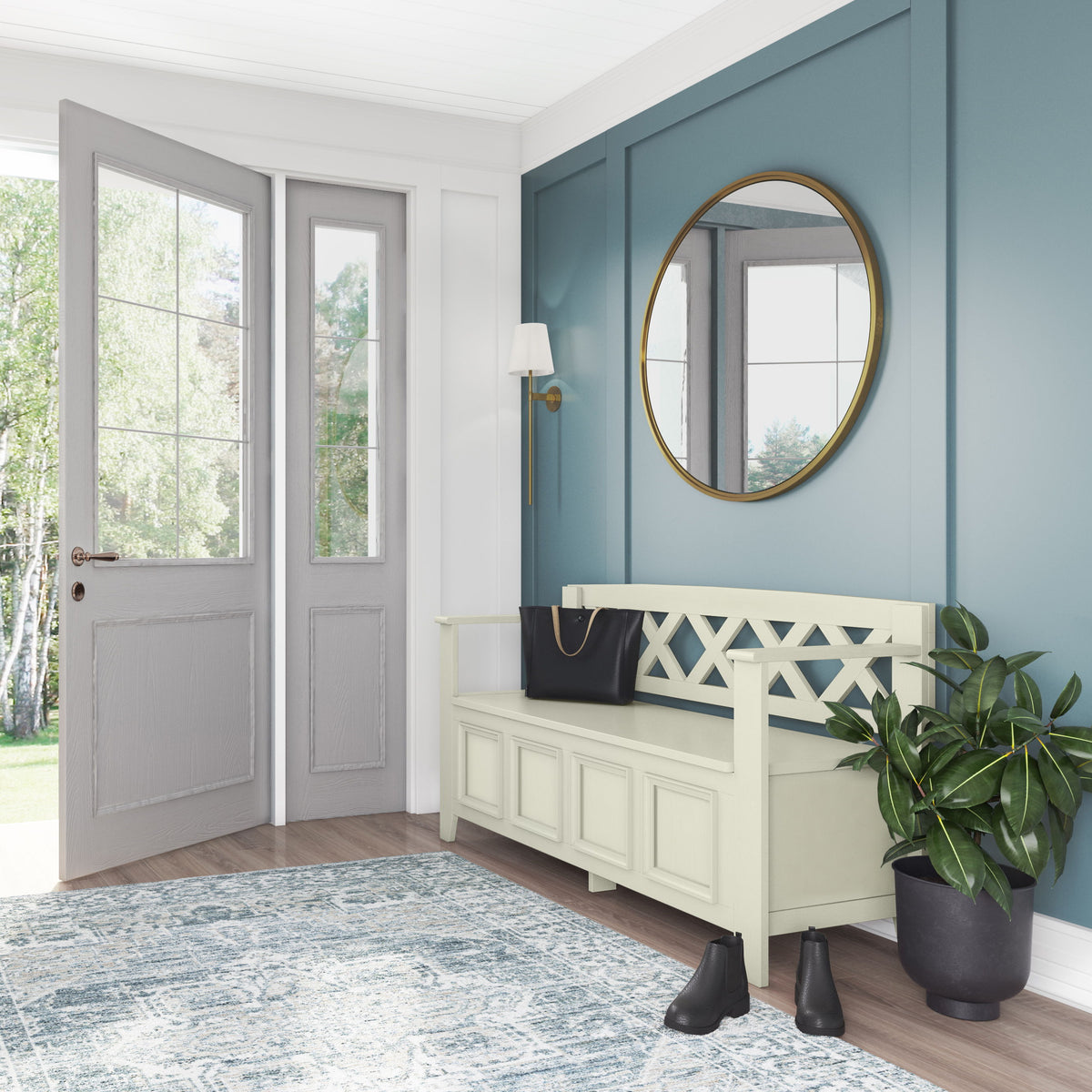 Amherst - Handcrafted Entryway Storage Bench by Simpli-Home | Bel Furniture