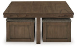 Boardernest - Brown - Cocktail Table With 4 Stools (Set of 5) by Signature Design by Ashley® | Bel Furniture