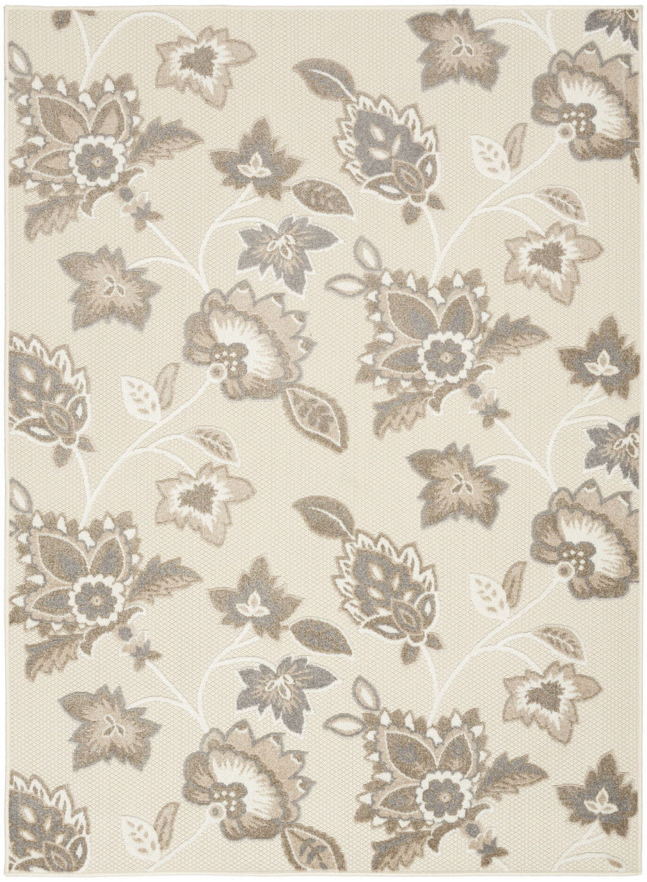 6' X 9' Floral Stain Resistant Area Rug Non Skid - Beige