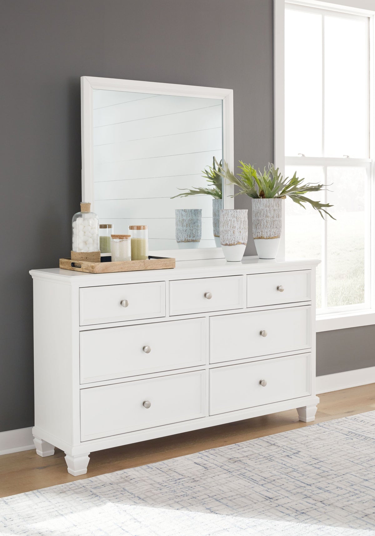 Fortman - White - Dresser And Mirror by Signature Design by Ashley® | Bel Furniture
