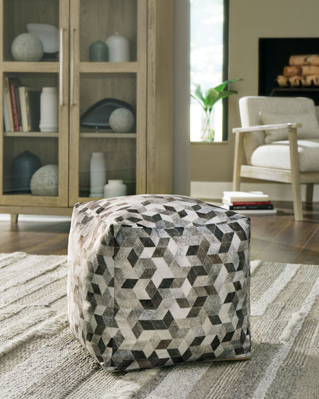 Albermarle - Gray / Brown - Pouf by Signature Design by Ashley® | Bel Furniture