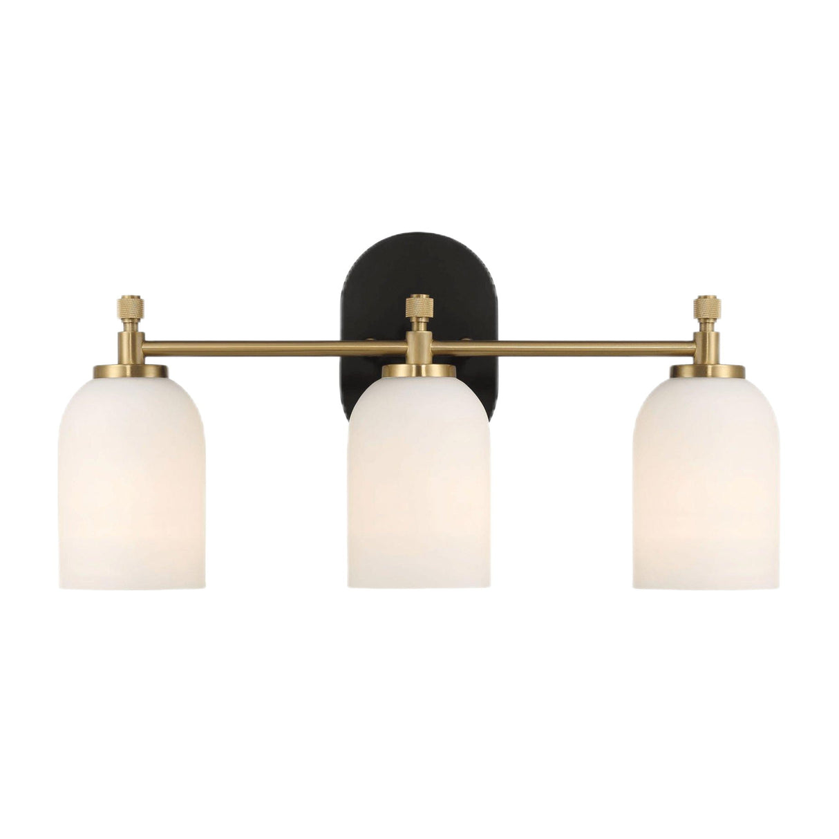 Meadows - 3 Lights Vanity Brush Bathroom Wall Light For Bathroom Over Mirror - Black / Gold / White by Ashcroft Furniture | Bel Furniture