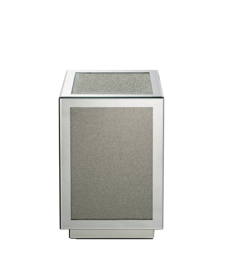 Noralie - Mirrored Faux Dimaonds Accent Table - Silver by Urban Nest | Bel Furniture