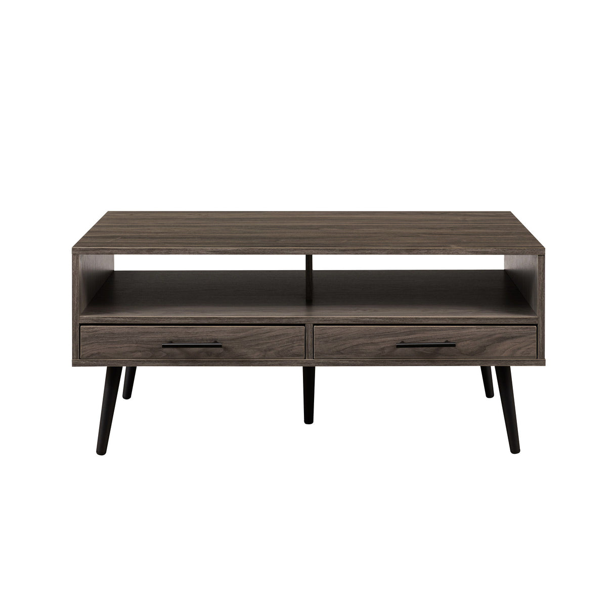 Contemporary 2 Drawer Low Coffee Table by Walker Edison | Bel Furniture