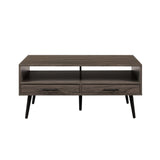 Contemporary 2 Drawer Low Coffee Table by Walker Edison | Bel Furniture