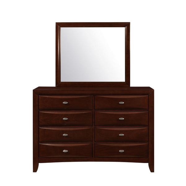 Solid Wood Eight Drawer Double Dresser - Cherry