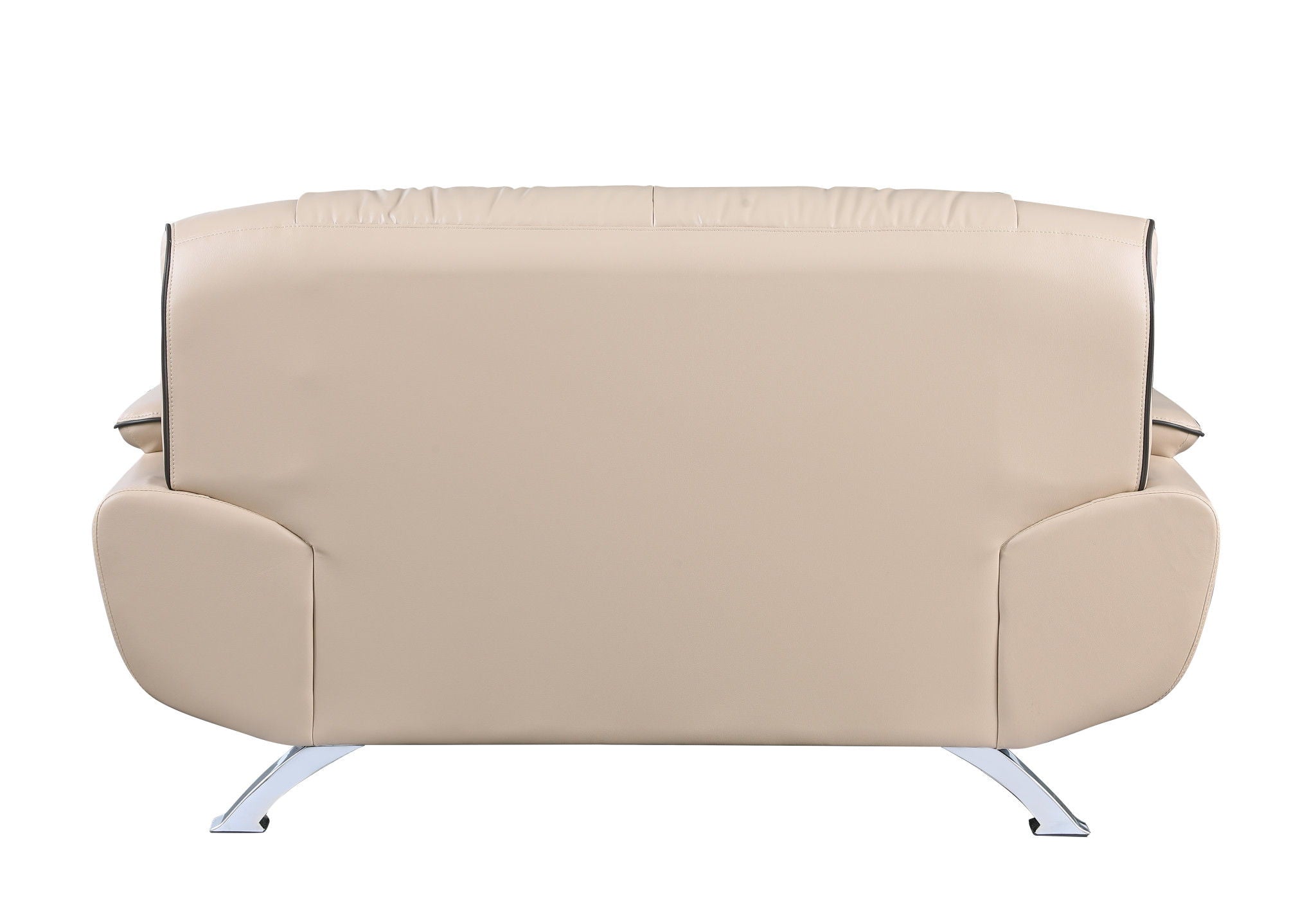 Love Seat Faux Leather - Silver / Beige