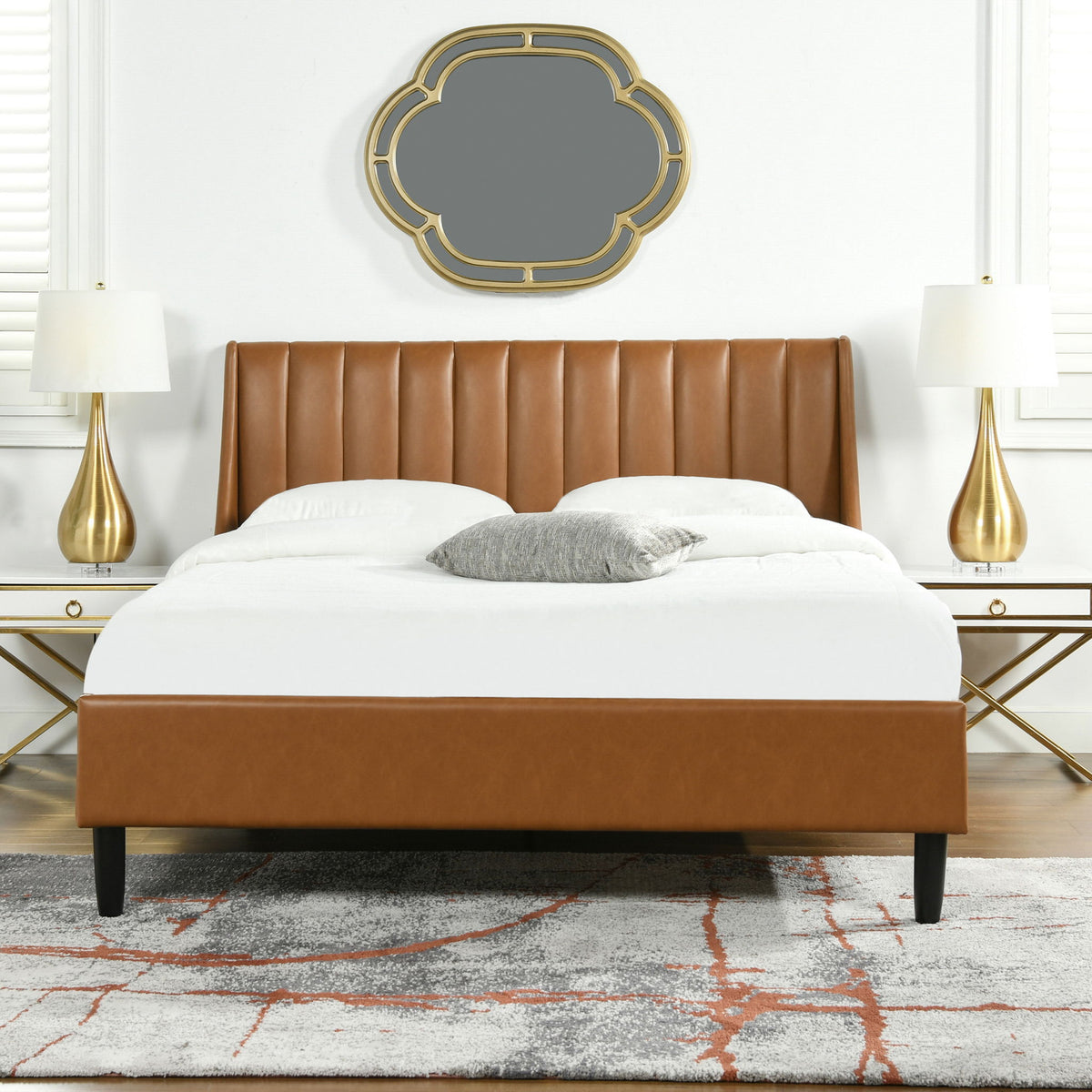 Aspen - Vertical Tufted Modern Headboard Platform Bed Set by Jennifer Taylor Home | Bel Furniture