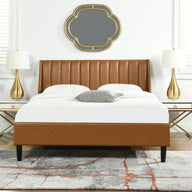 Aspen - Vertical Tufted Modern Headboard Platform Bed Set by Jennifer Taylor Home | Bel Furniture