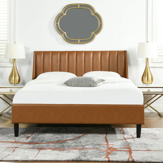 Aspen - Vertical Tufted Modern Headboard Platform Bed Set by Jennifer Taylor Home | Bel Furniture