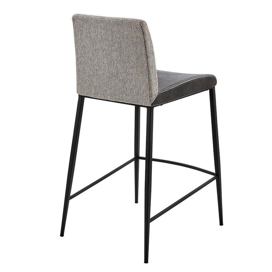 Low Back Counter Height Bar Chairs (Set of 2) - Gray / Black