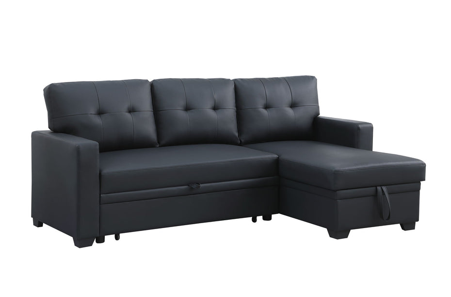 Upholstered Pull Out Sectional Sofa With Chaise