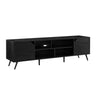 Contemporary 2 Door Minimalist TV Stand Black 20.25"W x 70"D x 15.75"H by Walker Edison | Bel Furniture
