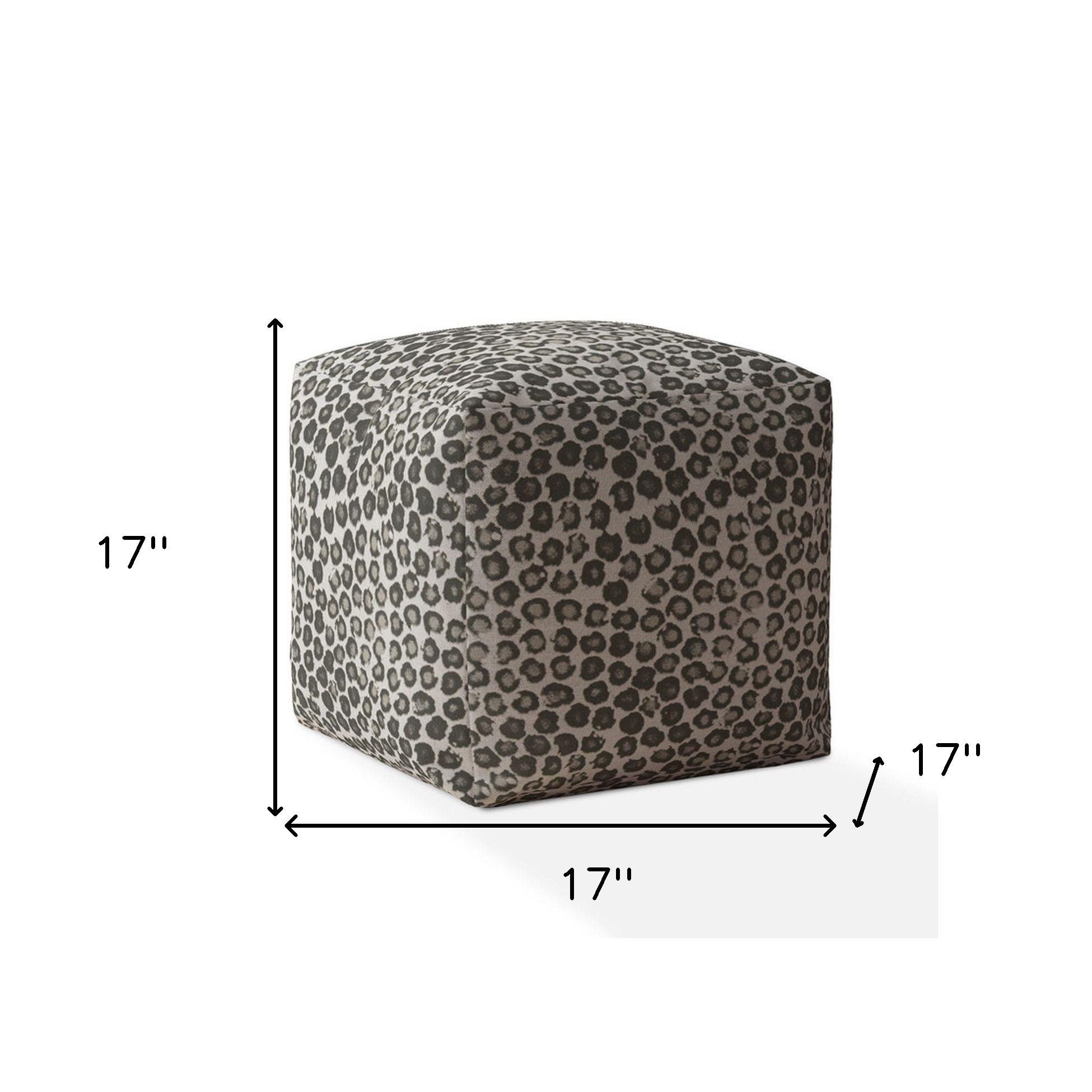 Abstract Pouf Cover - Beige