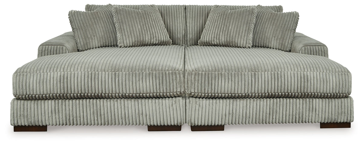 Lindyn - Sectional Pearl Silver 2 Pc. Super Chaise Sectional by Signature Design by Ashley® | Bel Furniture